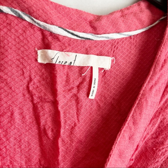 Anthropologie Floreat Pink Lace Up Tank Top Tunic Tiered Flowy Women Medium - Picture 7 of 7